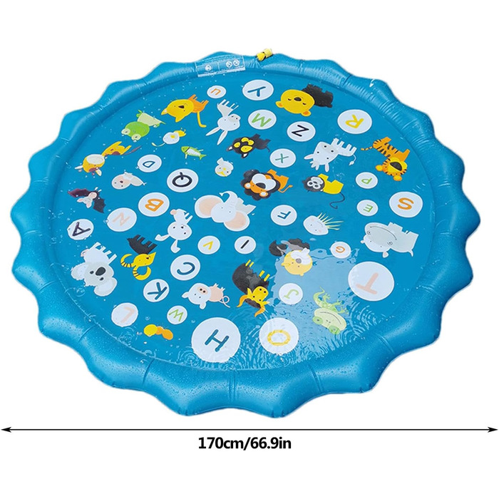 Спринклер для собак, відкритий басейн для собак, синій килимок - іграшка для саду та басейну, нековзний килимок для басейну та заднього двору, спринклер для собак, килимок