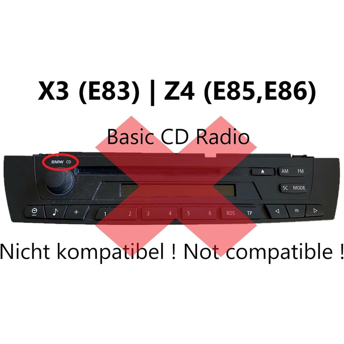 Музичний адаптер Bluetooth, сумісний для BMW E36 і Z3 з радіо C43 CD43 BE2450 BE2455 (перемикання 36)