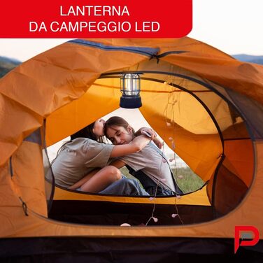 Акумуляторний світлодіодний вуличний ліхтар, ретро-дизайн - Багатоцільовий кемпінговий ліхтар, 300 лм, з регульованою яскравістю - Портативний аварійний ліхтар з гачком для намету - Світлодіодний ліхтар, виготовлений в Італії, 3115