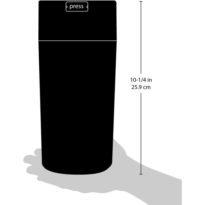 Вакуумний контейнер Tightvac, від 142 мл до 680 мл, чорний корпус/чорний ковпачок