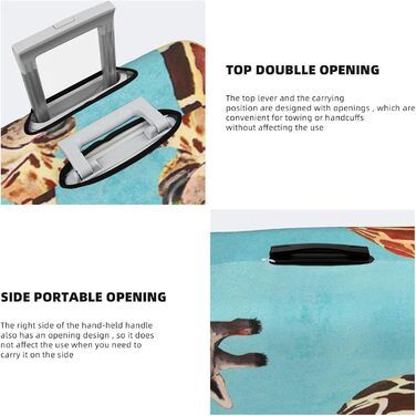 Чохол для валізи Весела Жирафа, міцний захист для багажу, підходить для валіз розміром 45.7 - 81.3 см, Чорний, Великий