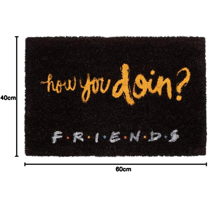 Килимок Grupo Erik Coconut Mat Килимок для дверей Friends How Do You Doin&39 - Килимок для бруду 40x60 см - Забавний килимок для дверей - Килимок для дверей в приміщенні How You Doin&39
