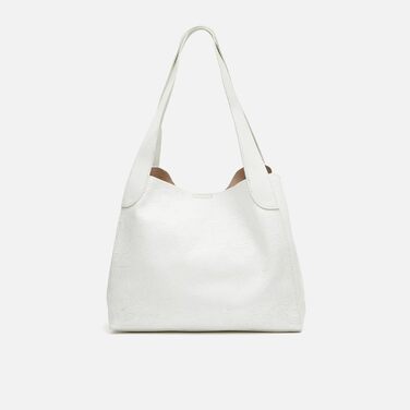 Велика сумка через плече з квітковим візерунком - Велика жіноча сумка через плече - Повсякденна, офіційна, неформальна Monoflor Wh