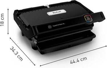 Контактний гриль Tefal OptiGrill Elite XL, 16 програм, Цифровий дисплей з індикатором рівня приготування, Знімні пластини XL, Електрогриль, Чорний, GC760812