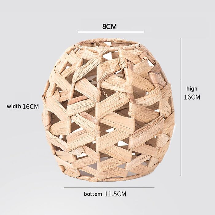 Ручна робота з ротангового абажура Плетені абажури Стельовий підвісний абажур Прикраса для вітальні та спальні, A