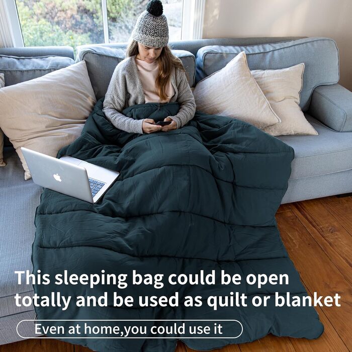 Спальний мішок Naturehike для дорослих, легкий прямокутний сплайсований 3-сезонний спальний мішок, для кемпінгу на природі, походів, синій