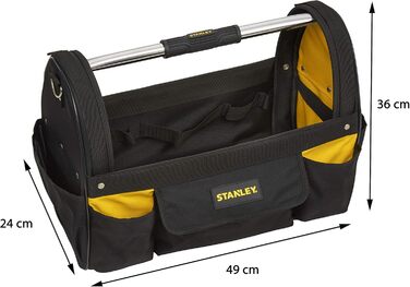 Сумка для інструментів Stanley (47 x 34,3 x 22,9 см, відкрита коробка з нейлону 600 ден з регульованим плечовим ременем, ергономічна ручка для перенесення, сумка з внутрішньою та зовнішньою кишенями) STST1-70712