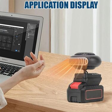 Автомобільний обігрівач з акумулятором, вентилятор-обігрівач на акумуляторі, портативний автомобільний обігрівач потужністю 170 Вт з 2 режимами (30-80C), бездротовий для автомобіля, офісу та дому, захист від перегріву та перекидання, для офісу, автомобіля