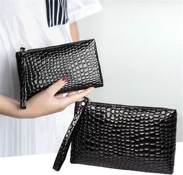 Жіночий клатч-гаманець на зап'ястя, 2 в 1, коричневий. Маленька сумочка з PU-шкіри з монетним відділенням на блискавці.