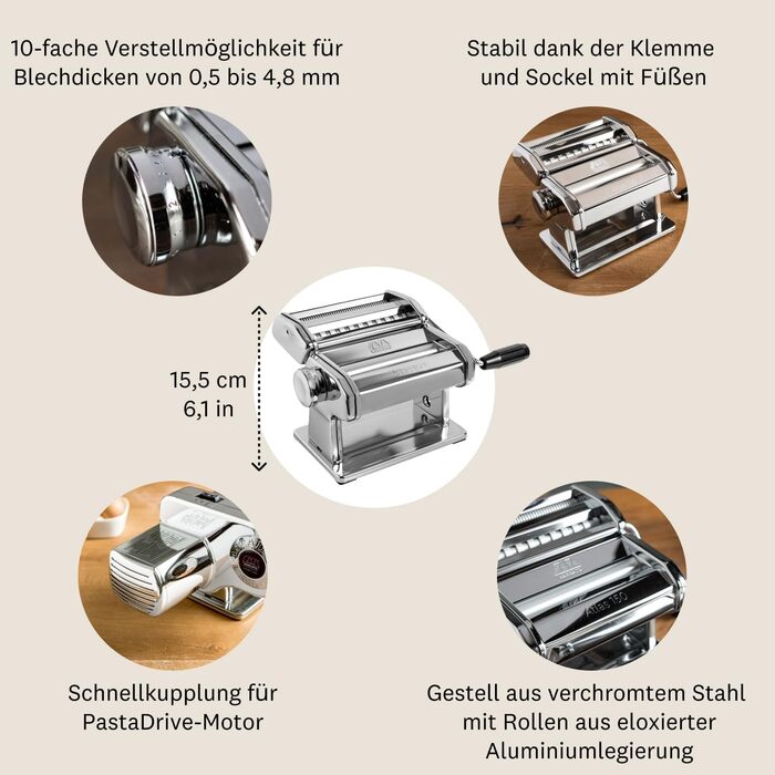 Набір макаронних виробів Marcato PastaSet, легована сталь, срібло, 20 x 20.7 x 15.5 см одинарний