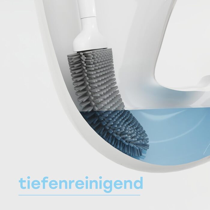 Силіконова щітка для туалету з плоскою та гнучкою головкою - Силіконова щітка для туалету зі швидковисихаючим тримачем - Сучасна щ