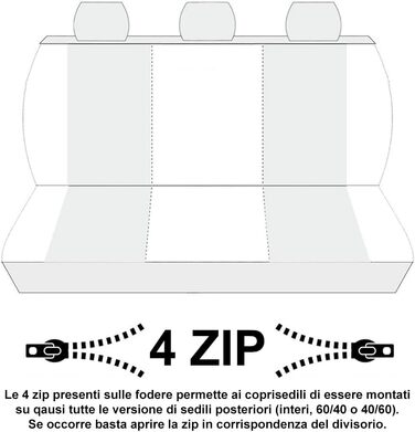 Чохли на сидіння Lupex Shop Zipper B N. MCL, двоколірні чорний/камуфляж класичний