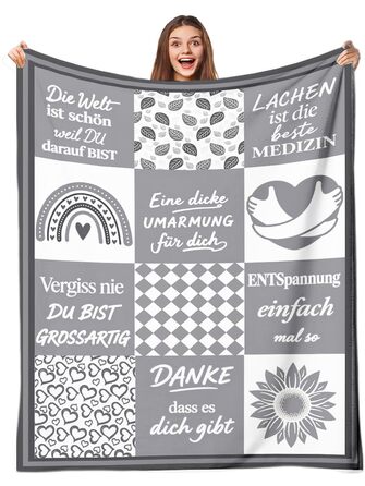 Подарунки для дівчини м&39яка ковдра 150 x 200 см - обіймальна ковдра для жінок та чоловіків, подарунки для найкращої подруги, сестри, колеги, мами, коханих - на дні народження, Різдво, річниці. Сіра обіймальна ковдра 150 x 200 см