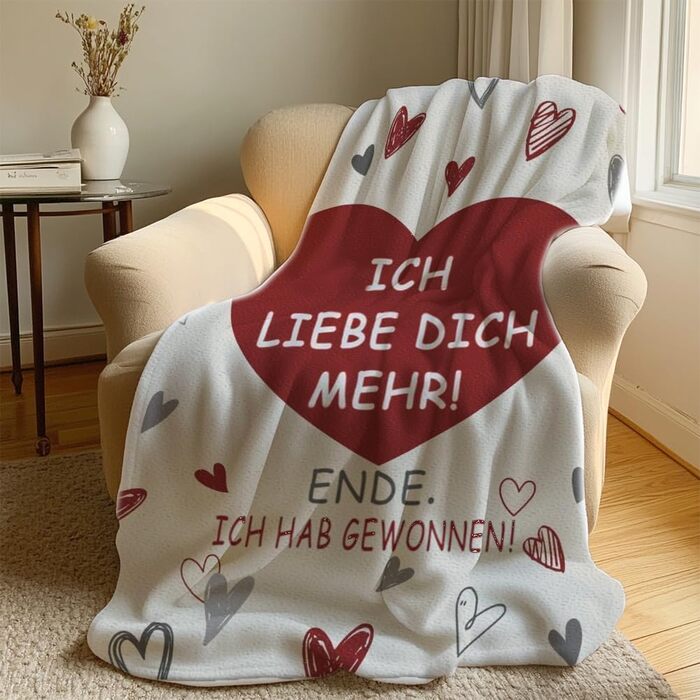 Подарунки &quotЯ тебе кохаю&quot для жінок та чоловіків, подарунки для партнера для нього та неї, персоналізована ковдра на річницю весілля, День святого Валентина, Різдво, подарунки на річницю весілля для чоловіків та жінок, плед-обіймач 150 x 130 см