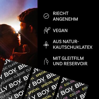 Презервативи BILLY BOY Big Mix, 200 шт. 56 мм Мікс презервативів широкого крою Різні кольори (2 x 100 шт. )