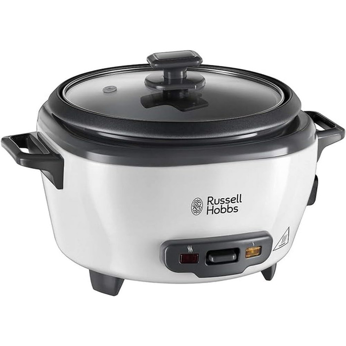 Рисоварка Russell Hobbs мала середня 0,8 л з вставкою для пароварки (функція підтримки тепла, каструля з антипригарним покриттям, ложка для рису та мірна чашка, мультиварка для овочів та риби тощо) 27030-56 Одинарний