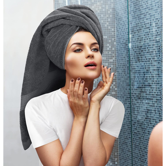 Рушники Utopia - набір бавовняних рушників з 8 предметів з вішалкою - 2 банних рушники, 2 рушники для рук та 4 мочалки - (сірий)