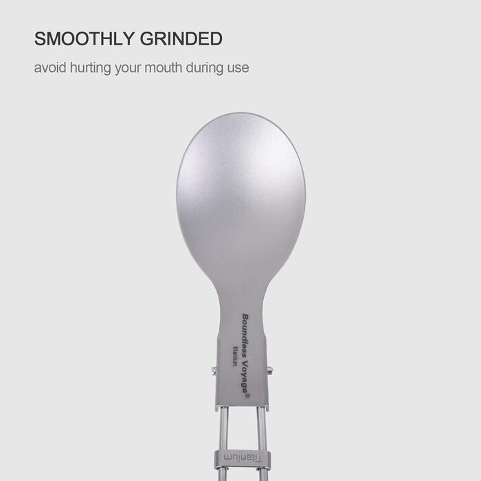 Безмежна подорож Титанова складна ложка Набір виделок Spork Посуд для кемпінгу на відкритому повітрі Титанові столові прибори Ланч