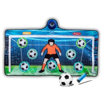Електронні ворота та футбольний килимок з лічильником рахунків для двох гравців Футбольна гра для приміщень та саду Подарунок від футбольних воріт для хлопчиків та дітей вкл. м&39яч та насос