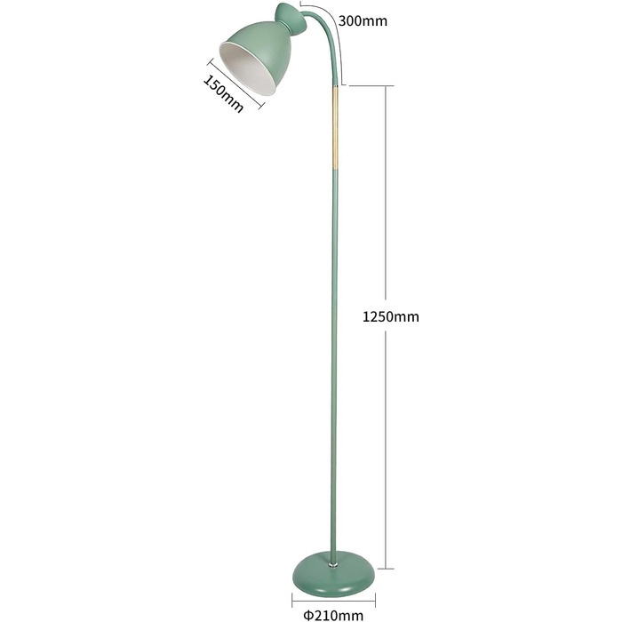 Антен Жираф Поворотний торшер пастельно-зелений Розетка E27 MAX 60 Вт Зріст 159 см Ретро металевий торшер 1 Полум'я Для вітальні, спальні та кабінету