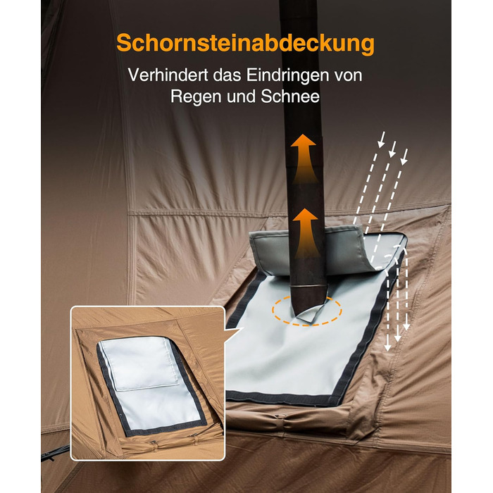 Намет OneTigris ASH Canopy, 2-4 особи, водонепроникний 3000 мм, вітрозахисний, великий теплий кемпінговий намет, зимовий намет, намет-гамак, намет для вулиці в автомобілі, малий розмір у упаковці