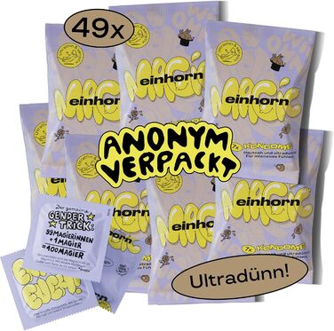 Презервативи Einhorn ультратонкі, річний запас, 49 шт