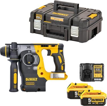 Акумуляторний комбінований перфоратор Dewalt 18 В SDS-plus DCH273P2T (24 мм) (обмежувач обертання та удару, безщітковий двигун, ел