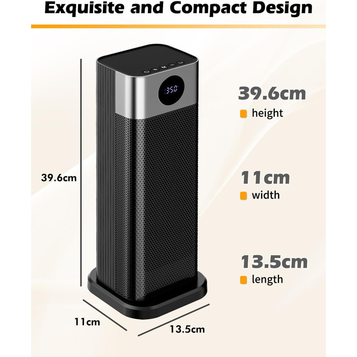 Енергозберігаючий вентилятор-обігрівач, керамічний вентилятор-обігрівач PTC потужністю 2000 Вт, кімнатний обігрівач з термостатом, дистанційним керуванням, коливаннями 70, таймером 12 годин, захистом від перегріву та перекидання, електричний обігрівач для