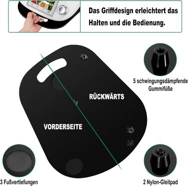 Для розсувної дошки Thermomix TM6 TM5 акрил, швидкопереміщена дошка Ticanros Premium для кухонного комбайна Thermomix Vorwerk TM6 аксесуари Pad Board, глянцевий чорний