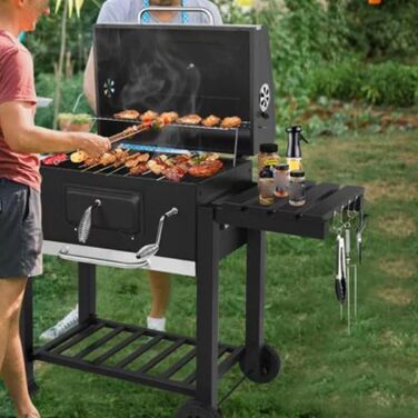 Сімейне вугільне барбекю SilteD, вугільне барбекю для внутрішнього дворика з тумбочками, барбекю для кемпінгу, барбекю, вугільне б