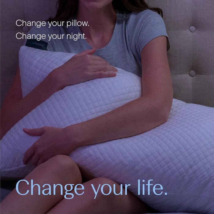 Подушка для сну DreamyBlue преміум-класу наповнювач з подрібненого пінополіуретану з ефектом пам&39яті регульований лофт чохол, який можна прати, виготовлений з віскози, отриманої з бамбука для сну на боці, спині та животі