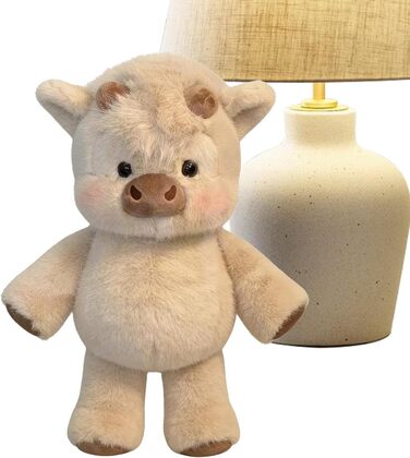 М’яка іграшка корівка Generisch 45 см бежева