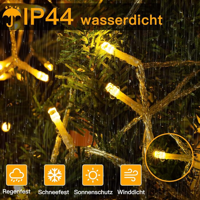 Казкові вогні на відкритому повітрі 60M 600 LED, казкові вогні з пультом дистанційного керування 8 режимів таймера, водонепроникни