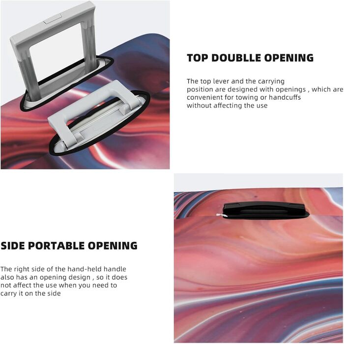 Чохол на валізу Абстрактний рожевий мармур, еластичний, водостійкий, захисний, для подорожей та роботи (розмір валізи 45,7 - 81,3 см), чорний, розмір S