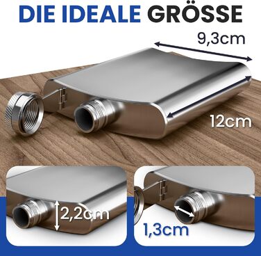 Фляга з нержавіючої сталі об&39ємом 0,5 л, срібляста, з гвинтовою кришкою - герметична, місткість 500 мл, 17x13x3 см - багаторазова пляшка для алкоголю, кишенькова фляга, півлітра, 18 унцій, 1 x 500 мл