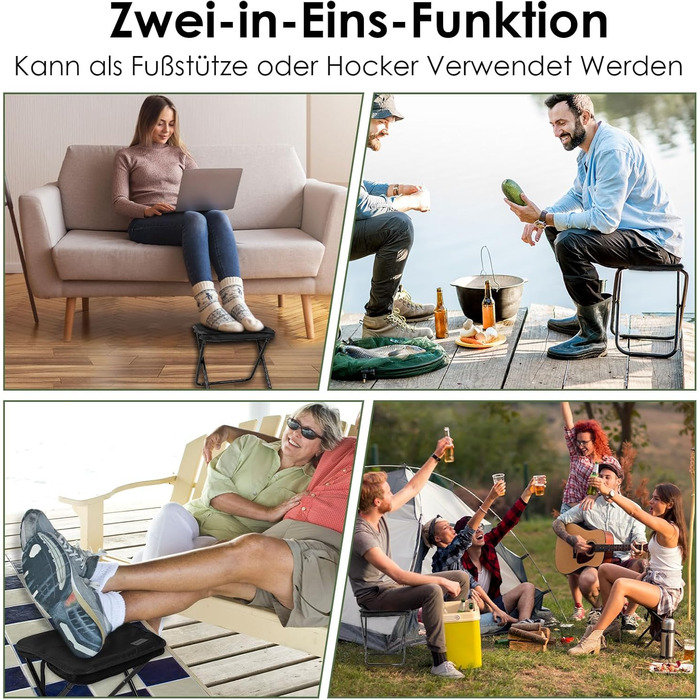 Складаний стілець MOONCY, 3326,532 см, Портативний кемпінговий стілець, Складаний, Витримує до 120 кг, Легкий рибальський стілець для походів, риболовлі та активного відпочинку, Чорний