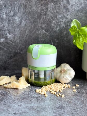 Подрібнювач з USB-портом, міні-кухонний комбайн - Multi-Chopper - Акумуляторна батарея - Crush, Cut & Chop, білий, 3 Seconds Chopper -