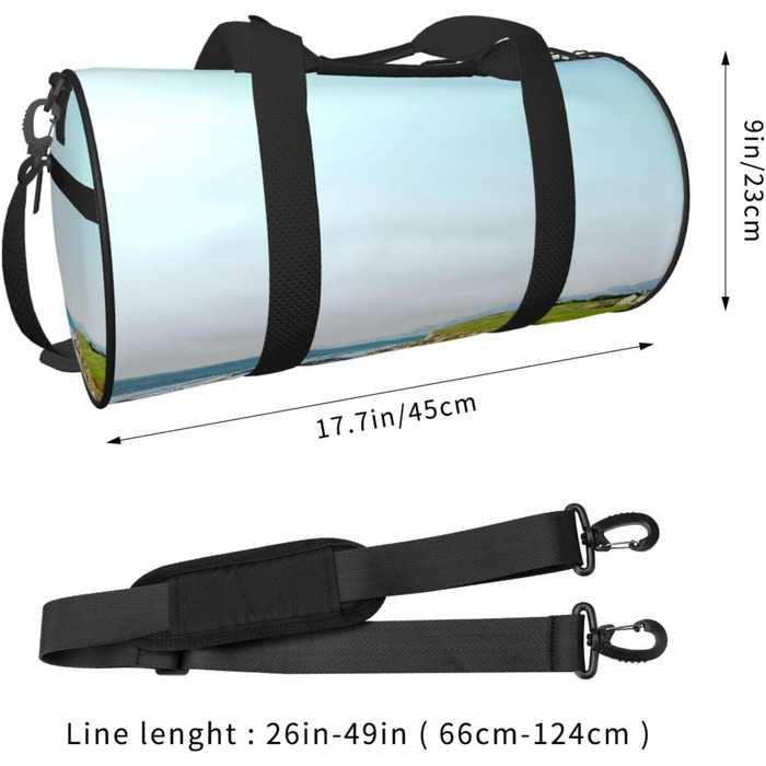 Спортивна сумка, дорожня сумка, пляжна сумка з принтом, сумка для гольфу, сумка на ніч, чорна, універсальний розмір