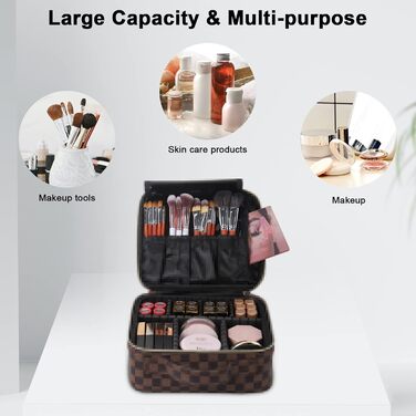Косметичний футляр для зберігання косметики з регульованими відділеннями для косметичних пензликів для макіяжу Туалетні приналежно