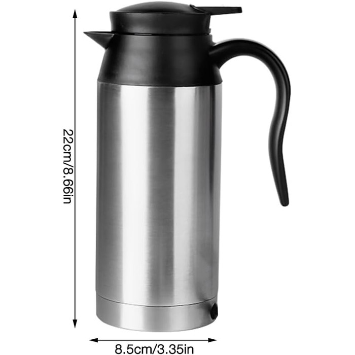 Автомобільний чайник з нержавіючої сталі 12 В, 750 мл Дорожній чайник Чайник для кемпінгу Прикурювач, портативний дорожній чайник