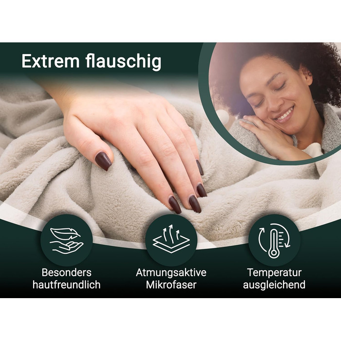Плюшева ковдра ZOLLNER 150x200 см - суперм&39яка та тепла ковдра для дивана - можна прати при температурі до 95C - дихаюча мікрофібра бежевого кольору - якість готельної білизни - сертифікована Oeko Tex 150 x 200 см Бежевий