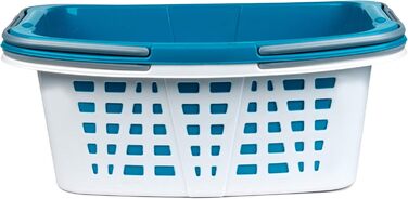 Пластикові кошики для білизни Beldray LA030450TQ - компактний контейнер/органайзер з ручками для білизни/ванної кімнати, білий/бір