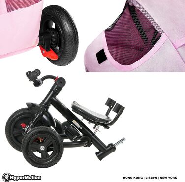 Триколісний велосипед HyperMotion з поворотним комфортним сидінням, дитячий складаний триколісний велосипед Tobi Velar з батьківсь
