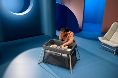 Дорожнє ліжечко Maxi-Cosi Calao Light, суперкомпактне та легке, матрац CloudCore, 2 рівні для сну, дорожня сумка, для новонароджених та малюків (0-3 роки), макс. 15 кг, Beyond Green Eco