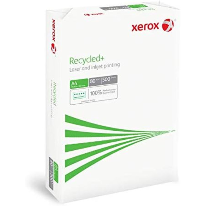 Папір Xerox Recycled 003R91912 - DIN A4 80 г/м - копіювальний папір для лазерних принтерів і копіювальних апаратів - виготовлений зі 100 переробленого паперу - 1 коробка, 5 упаковок, 2 500 аркушів