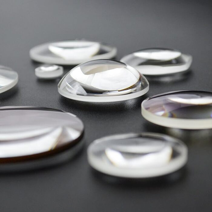 Оптичне скло, діаметр 45 мм, фокусна відстань 150 мм, двоопукла професійна скляна оптична лінза