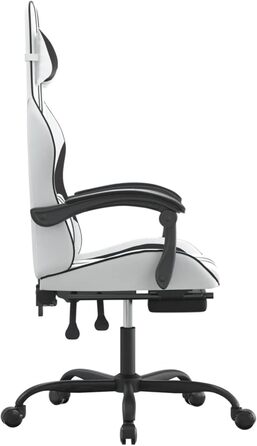 Ігрове крісло з підставкою для ніг, крісло для ПК, ігрове крісло, крісло для геймерів, крісла для домашнього офісу, крісла для ігор, крісло для PlayStation, комп&39ютерне крісло, біла та чорна штучна шкіра