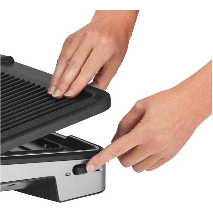 Електрогриль 2000 Вт, 6 програм, сенсорна технологія, пластини з покриттям, гриль Panini, нержавіюча сталь матова