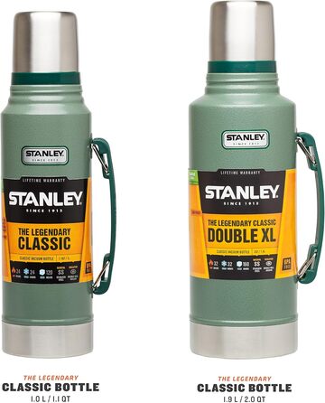 Термос Stanley Classic Legendary - Зберігає температуру гарячою або холодною протягом 24-32 годин - Можна мити в посудомийній машині - Герметична кришка служить чашкою - Ізольована пляшка без BPA - Термос з нержавіючої сталі