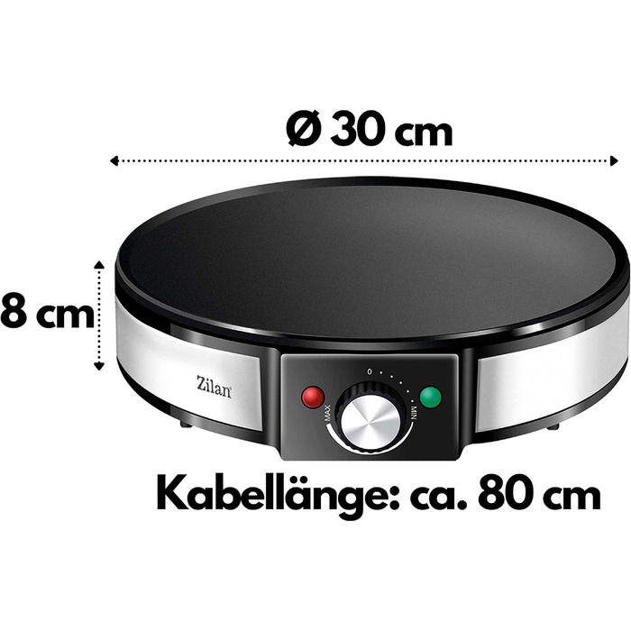 Млинниця 1200 Вт Крута на дотик ручка Антипригарне покриття Діаметр 30 см Крепері Млинар Галети Машина для млинців Сковорода для млинців.